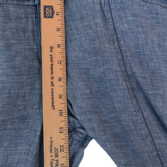 Cidra by Anthropologie Blue Linen Cropped Pants Size 12 100% Linen Wide Leg Summ - Picture 9 of 9